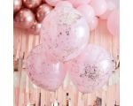Ballonger Double Layered rosa / roségull, 3 stk.