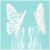 Bordkort Sommerfugl shimmer hvit, 10 stk.